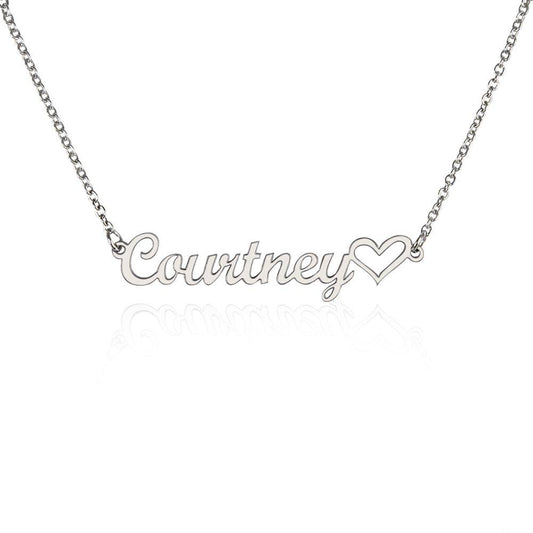 Collar con nombre + corazón