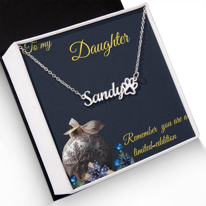 Personalized Paw Print Name Necklace